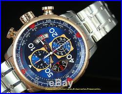 17203 Invicta 48mm Men AVIATOR Swiss Quartz Chronograph Blue Dial Bracelet Watch