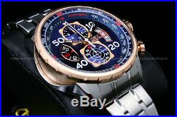 17203 Invicta Aviator Men's18K Rose Gold Plated Blue Dial Tachy S. S Chrono Watch
