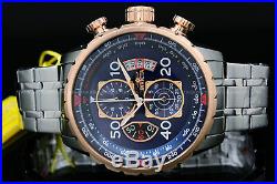 17203 Invicta Aviator Men's18K Rose Gold Plated Blue Dial Tachy S. S Chrono Watch
