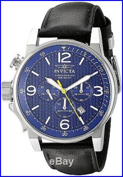 20131 Invicta Men's I-Force Chronograph Watch Textured Dial Leather Strap Watch