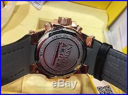 23104 Invicta Akula Men's 52mm Quartz Rose-Gold Plated Case Leather Strap Watch