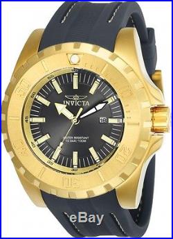 23732 Invicta Pro Diver Quartz 52mm Men's Grey Dial Gold-Plated Case Strap Watch