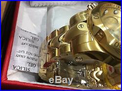 23891 Invicta Venom 53mm Men Swiss Parts Chronograph Gold Dial GP Bracelet Watch