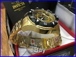 24265 Invicta Excursion 52mm Mens Quartz Chronograph 18KT GP SS Bracelet Watch