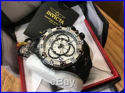 24278 Invicta Excursion 52mm Mens Quartz Chronograph Silver Dial BLK Strap Watch