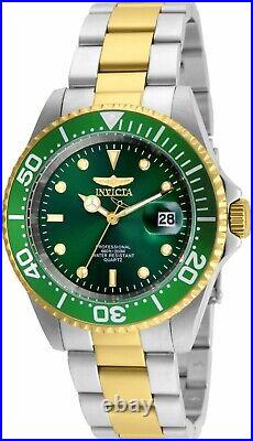 24950 Invicta Pro-Diver 40mm Green Dial Stainless Steel Two-Tone Bracelet Watch