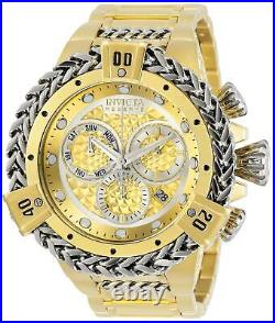 30545 Invicta Herc Quartz Chronograph Mens 53mm Case Gold Dial SS Bracelet Watch