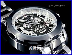 50MM Invicta Men's Skull Quartz Chronograph Black Dial Two Tone Bracelet Watch