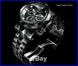 52MM Invicta Reserve Men's Venom ALL BLACK Quartz Chronograph Bracelet Watch