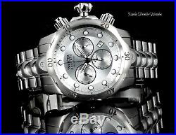 52MM Invicta Reserve Men's Venom ALL SILVER Quartz Chronograph Bracelet Watch