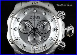 52MM Invicta Reserve Men's Venom ALL SILVER Quartz Chronograph Bracelet Watch