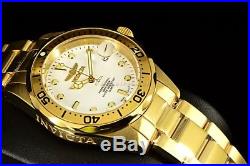 8938 Men's Invicta 38mm Pro Diver 18K Gold Ion Plated White Dial SS Band Watch