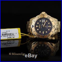 Automatic Invicta Mens Pro Grand Diver Black MOP Dial 18k Gold Plated $595 Watch