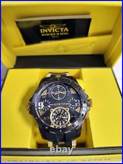 INVICTA Coalition Forces Mens Military Watch 4Time Zone Silicone Black/Gold 50mm