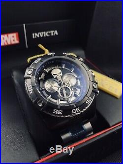 INVICTA Marvel Punisher Black Ion Bolt Limited Edition Mens 52mm Watch NEW