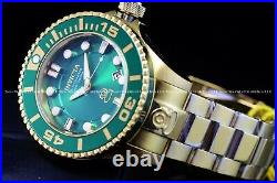 INVICTA Mens 47mm Grand Diver Gen 2 Automatic Gold Green Dial 300M SS Watch