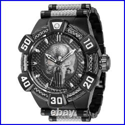 INVICTA x MARVEL Punisher Automatic Mens 52mm Limited Black Ion + Silver Watch