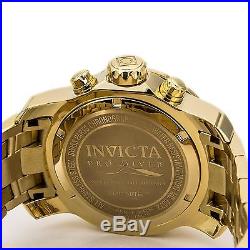 Invicta 0072 Men's Pro Diver Scuba Gold Plated Steel Chrono Watch
