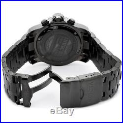 Invicta 0076 Men's Pro Diver Black Dial Black IP Steel Bracelet Chrono Watch