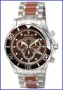 Invicta 0164 Men's Pro Diver Collection Chronograph Wood and Stainless Steel Wat