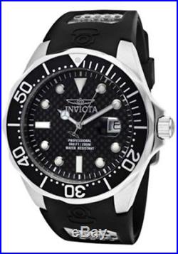 Invicta 12558 Men's Grand Diver Black Carbon Fiber Dial Rubber Strap Dive Watch
