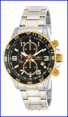 Invicta 14876 Mens Specialty Quartz Chronograph Black Dial Watch with Gold & Ste