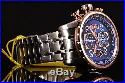 Invicta 17203 Men 48mm AVIATOR Tachymeter Chronograph Blue Dial Bracelet Watch
