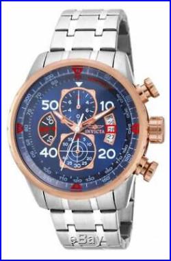 Invicta 17203 Men's Aviator Steel Bracelet Blue Dial Chrono Watch