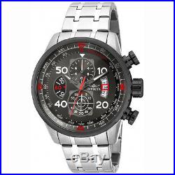 Invicta 17204 Men's Aviator Chronograph Gunmetal Dial Steel Bracelet Watch