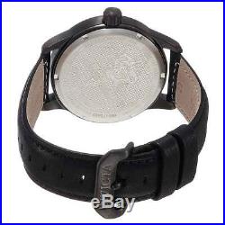Invicta 17911 Men's Sea Base Black Carbon Fiber Dial Black Leather Strap Watch