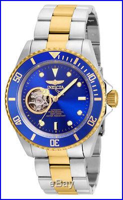 Invicta 21719 Men's Round Blue Gold Tone Automatic Analog Stainless Steel Watch
