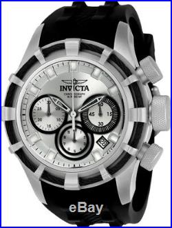 Invicta 22147 Bolt Men's 50mm Black Rubber Stainless Steel Silver Dial Watch