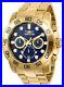 Invicta 22228 Mens Pro Diver Quartz Chronograph Blue Dial Watch with Gold Tone