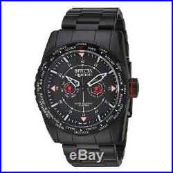 Invicta 22985 Men's Black Dial Black SS Bracelet World Time Watch