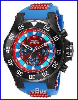 Invicta 25689 Marvel Spiderman Men's 52mm Black Steel Red/Blue Dial Watch
