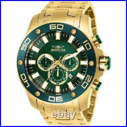 Invicta 26077 Pro Diver Chronograph Green Dial Men's Gold Stainless Steel Watch