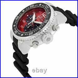 Invicta 26734 Pro Diver 52mm Chronograph Red Dial Mens Black Silicone Watch