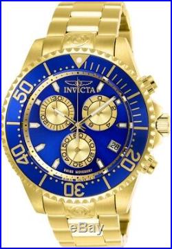 Invicta 26849 Pro Diver Men's 47mm Chronograph Gold-Tone Steel Blue Dial Watch
