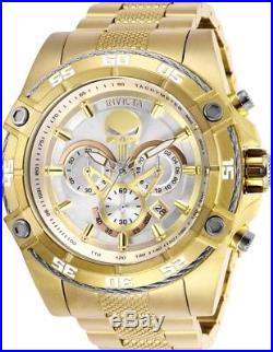 Invicta 26864 Marvel Punisher Men's Chronograph 52mm Gold-Tone Silver Dial Watch