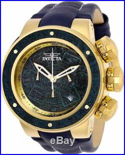 Invicta 28244 Subaqua Men's 52mm Chronograph Gold-Tone Blue Wood Dial Watch