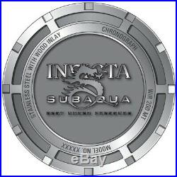 Invicta 28256 Subaqua Men's 52mm Chronograph Stainless Steel Silver Wood Dial