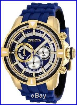 Invicta 29078 Bolt Men's 49mm Chronograph Gold-Tone Blue Dial Watch