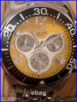 Invicta 3212 watch Chronograph 200m Mens Watch (Yeller) Stainless Steel