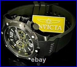 Invicta 34021 I-Force 50MM Black Dial Yellow Accent Silicone Strap Steel Watch