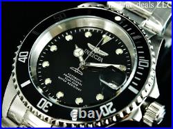 Invicta 40mm Men's Pro Diver SUBMARINER AUTOMATIC 24J Black Dial Silver Watch