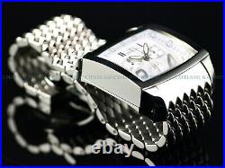 Invicta 45mm Men's 1st Gen. Cuadro Swiss Chronograph Chromed White Dial SS Watch