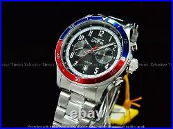 Invicta 46mm Vintage Homage Speedway GMT Multifunction Pepsi Bezel SS Watch