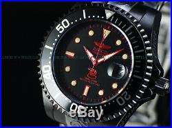 Invicta 47mm Men's Triple Black Combat Grand Diver Automatic Red Label SS Watch