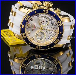 Invicta 48m Men Pro Diver Scuba Chronograph 18K Gold IP Stainless Steel PU Watch
