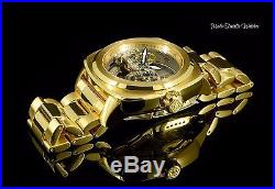 Invicta 48mm Men's AVIATOR GHOST BRIDGE 21j AUTOMATIC Gold Tone Bracelet Watch